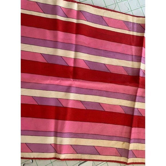 Vintage Womens All Acetate Red Pink & Purple Satin Scarf Made in Japan 13”x55” - Picture 2 of 14